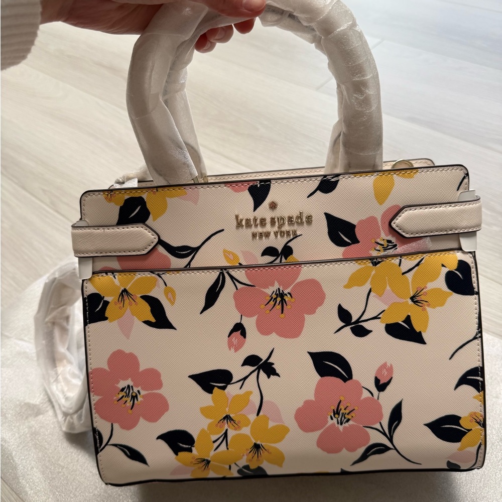 Kate Spade Floral Cream and Pink Handbag